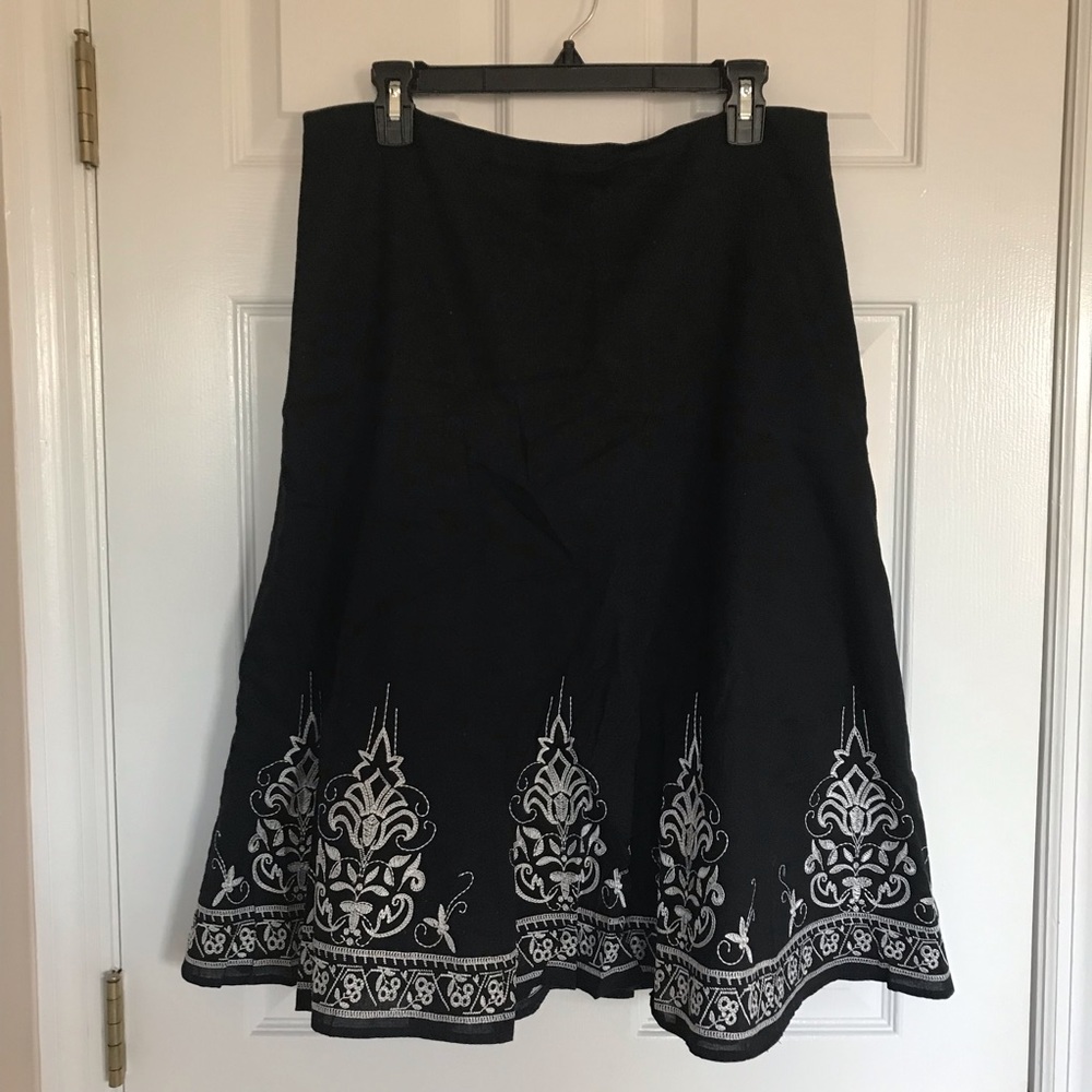 Embroidered A-Line Skirt
